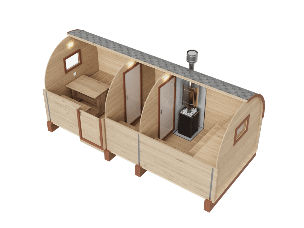 Баня-буханка 5 м, боковой вход