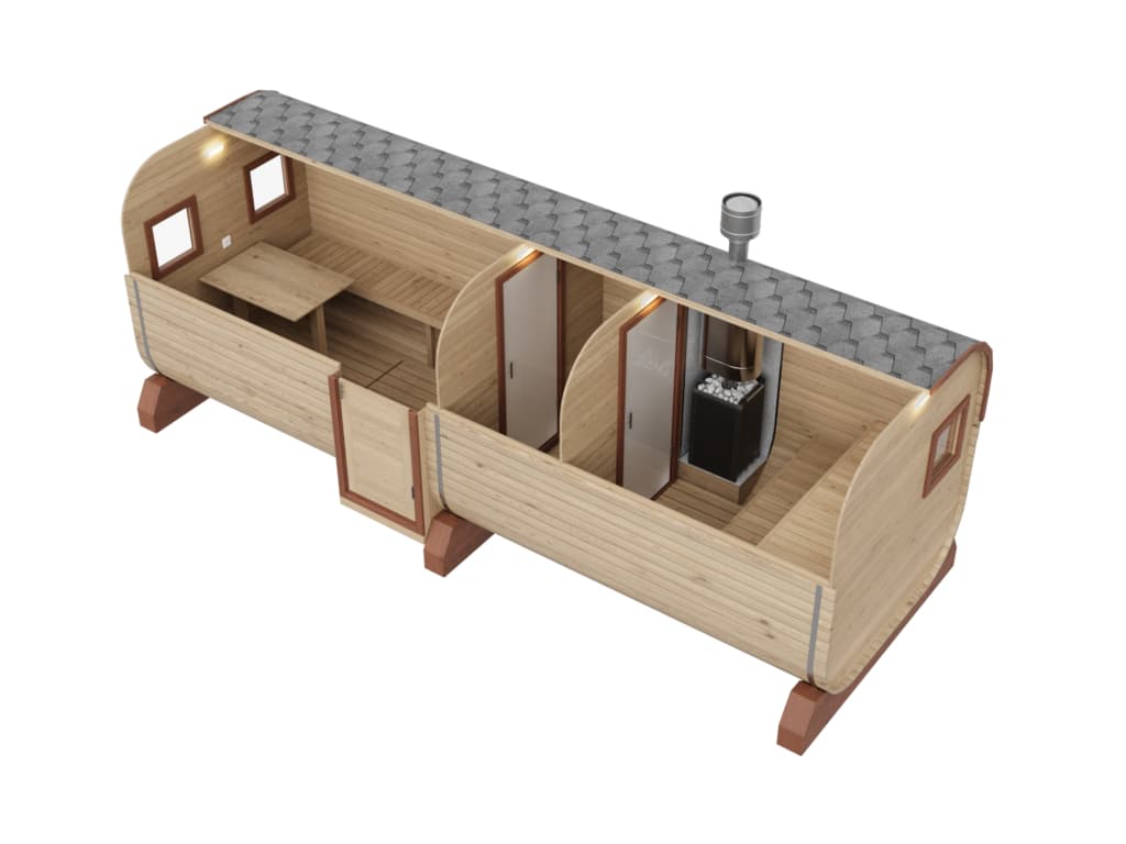 Баня-квадро 4 м, боковой вход