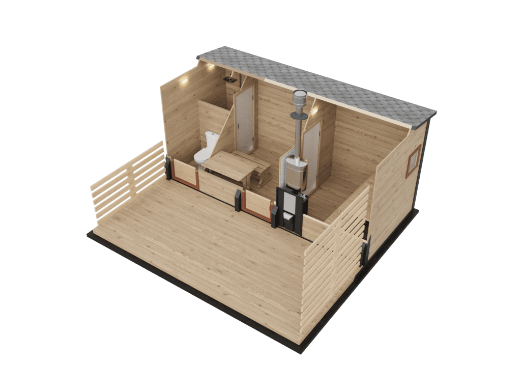 Баня с верандой 4x4 м