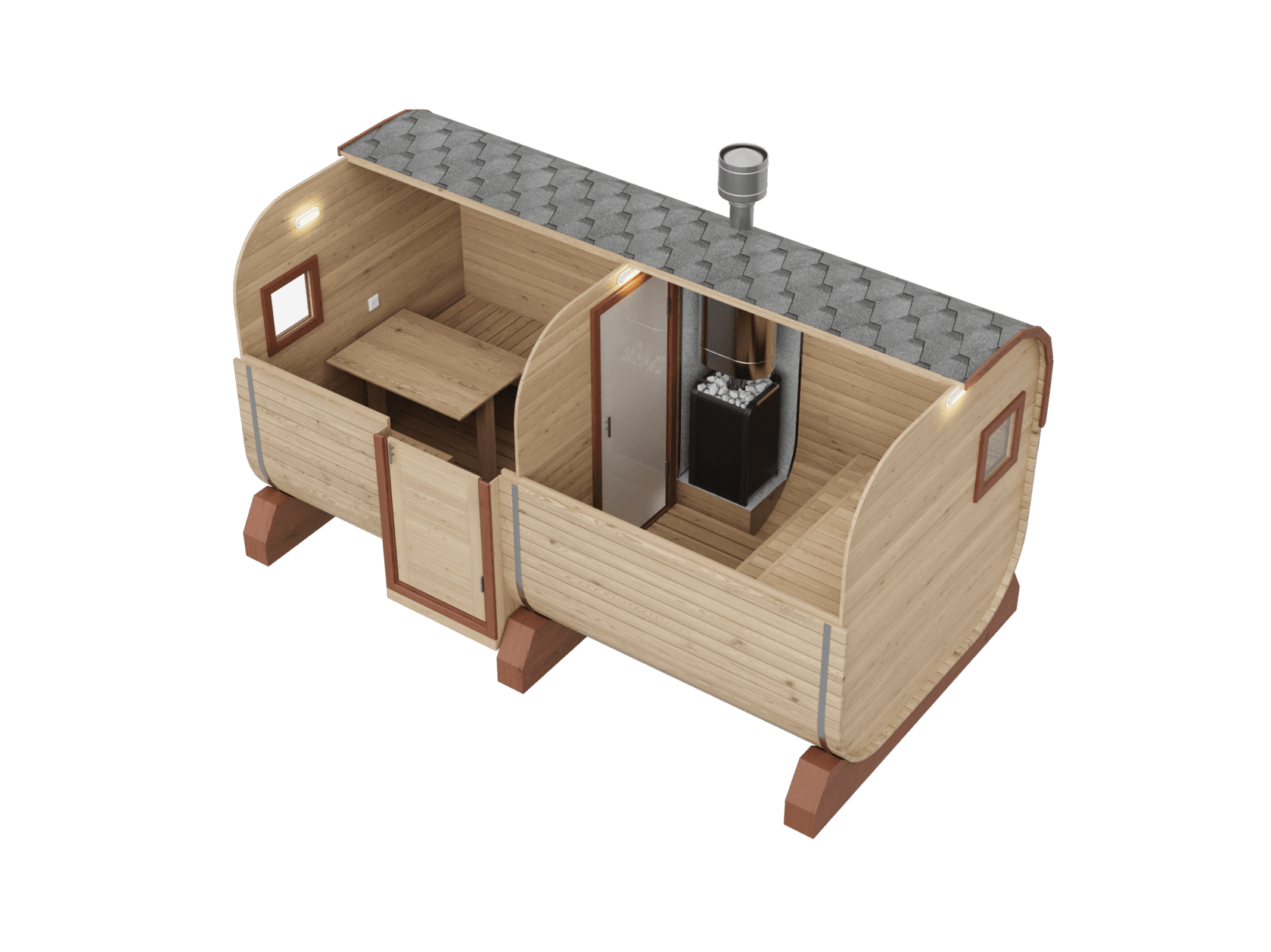 Баня-буханка 4 м, боковой вход